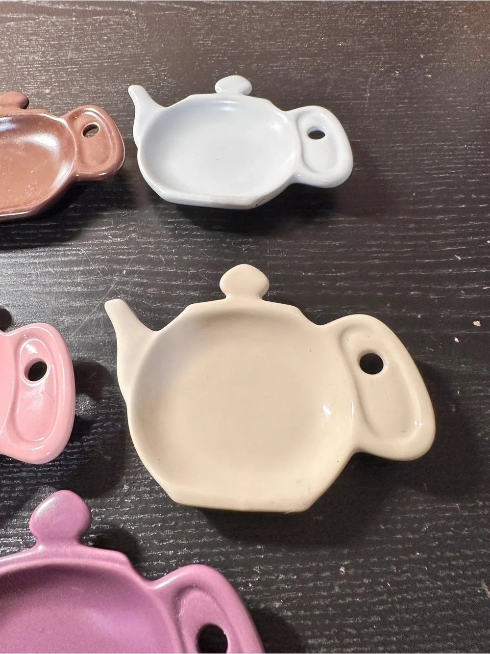 Vintage Chantal Set Of 5 Tea Bag,  Tea Strainer, Spoon Rest Coozie Stoneware